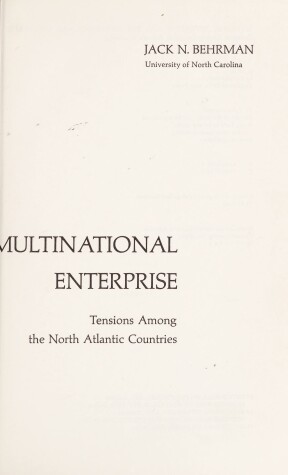 Book cover for National Interests and the Multi-national Enterprise