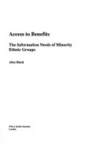 Cover of Access to Benefits