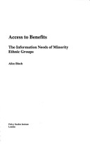 Book cover for Access to Benefits