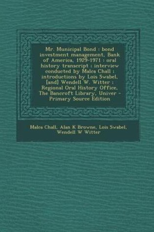 Cover of Mr. Municipal Bond