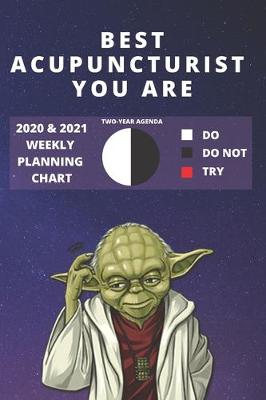 Book cover for 2020 & 2021 Two-Year Weekly Planner For Best Acupuncturist Gift - Funny Yoda Quote Appointment Book - Two Year Agenda Notebook