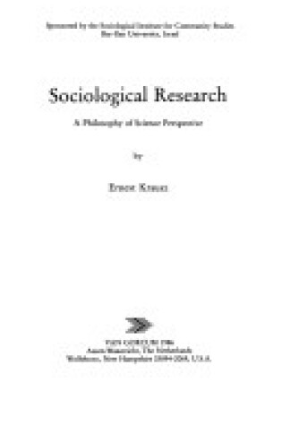 Cover of Sociological Research
