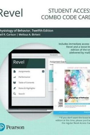 Cover of Revel for Physiology of Behavior -- Combo Access Card