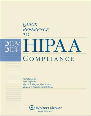 Book cover for Quick Reference to Hipaa Compliance, 2013-2014 Edition