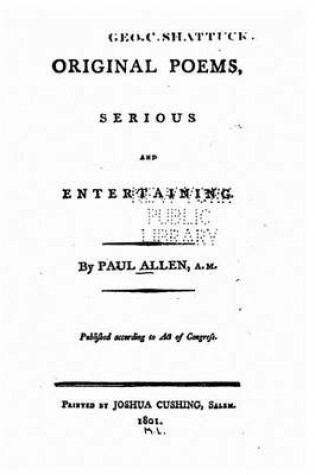Cover of Original Poems, Serious and Entertaining