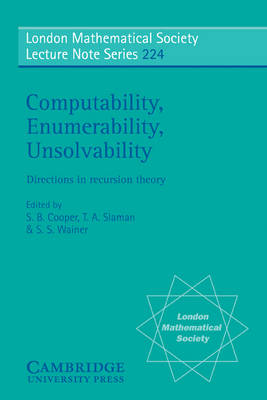 Cover of Computability, Enumerability, Unsolvability