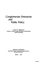 Book cover for Conglomerate Enterprise and Public Policy