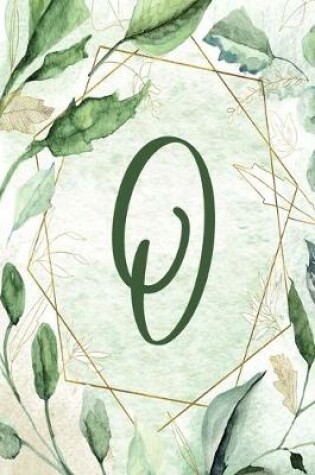 Cover of Notebook 6"x9" - Letter O - Green Gold Floral Design