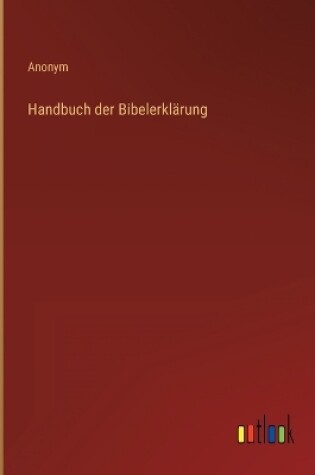 Cover of Handbuch der Bibelerklärung