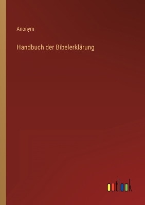 Book cover for Handbuch der Bibelerklärung