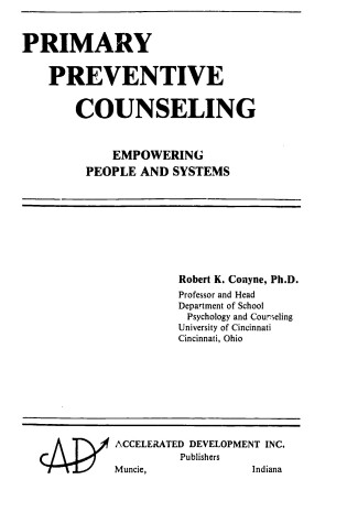 Cover of Primary Preventive Counselling