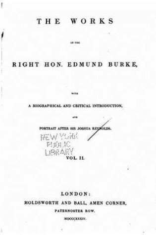 Cover of The Works of the Right Hon. Edmund Burke - Vol. II