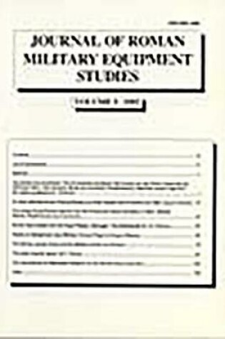 Cover of Journal of Roman Military Equipment Studies, Volume 3, 1992