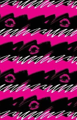 Cover of Journal Notebook Pink Lips - Abstract Pink and Black Pattern