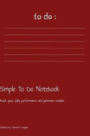 Cover of Simple To Do Notebook