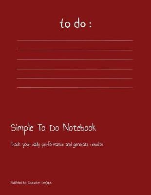 Book cover for Simple To Do Notebook