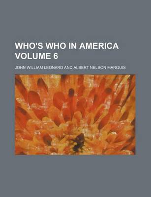 Book cover for Who's Who in America Volume 6