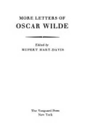Cover of More Letters of Oscar Wilde
