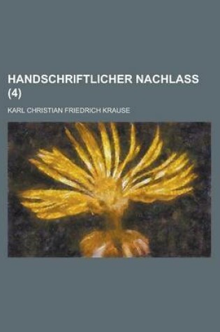 Cover of Handschriftlicher Nachlass (4)