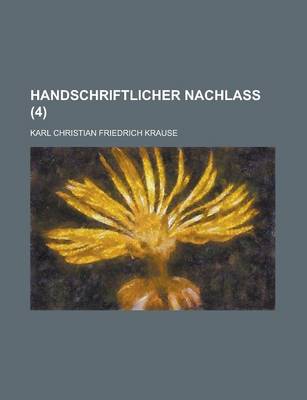 Book cover for Handschriftlicher Nachlass (4)