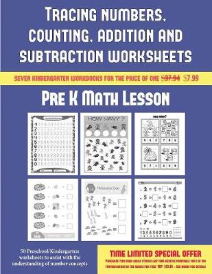 Book cover for Pre K Math Lesson (Tracing numbers, counting, addition and subtraction)