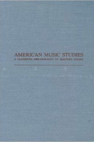 Cover of American Music Studies