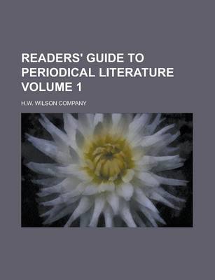 Book cover for Readers' Guide to Periodical Literature Volume 1