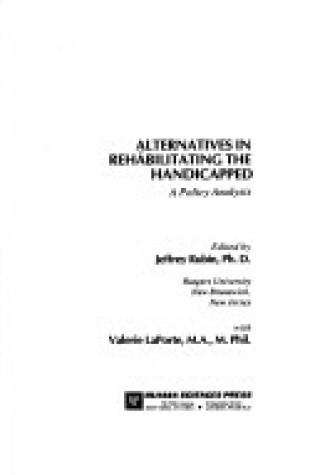 Cover of Policy Issues in Rehabilitation