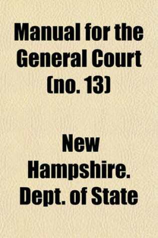 Cover of Manual for the General Court (No. 13)