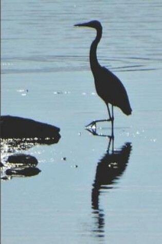 Cover of Pretty Heron in Lake Rocky Mountain Wildlife Photograph Wide-ruled School Composition Lined Notebook