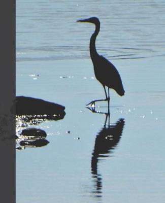 Book cover for Pretty Heron in Lake Rocky Mountain Wildlife Photograph Wide-ruled School Composition Lined Notebook