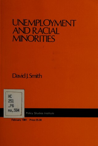 Cover of Unemployment and Racial Minorities