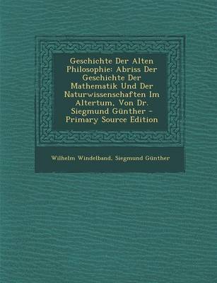 Book cover for Geschichte Der Alten Philosophie