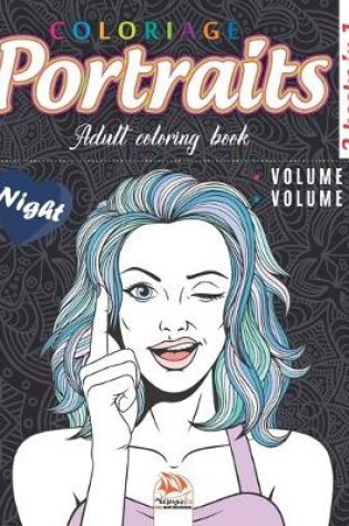 Cover of Coloring portraits - night - 2 books in 1