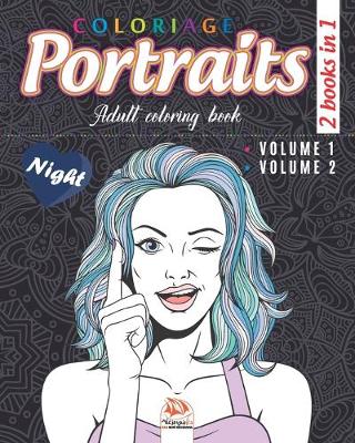 Cover of Coloring portraits - night - 2 books in 1