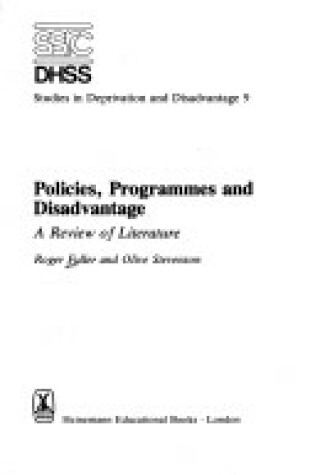 Cover of Policies, Programmes and Disadvantage