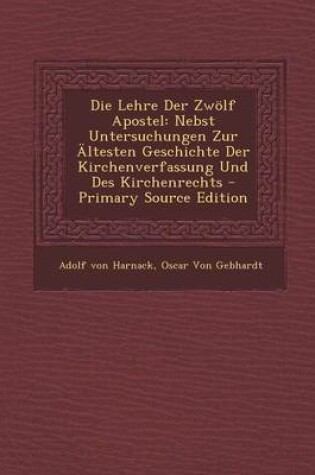 Cover of Die Lehre Der Zwolf Apostel