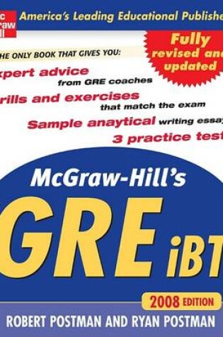 Cover of McGraw-Hill's New GRE 2008 Edition Book Only