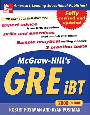 Book cover for McGraw-Hill's New GRE 2008 Edition Book Only