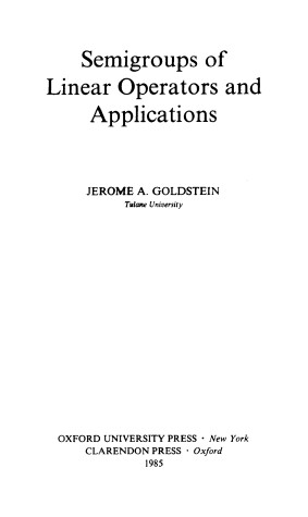 Book cover for Semigroups of Linear Operators