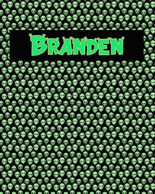 Book cover for 120 Page Handwriting Practice Book with Green Alien Cover Branden