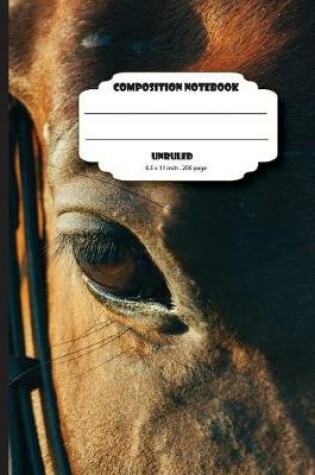 Cover of Composition notebook unruled 8.5 x 11 inch 200 page, Brown horse