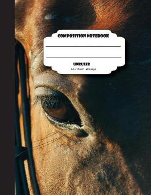 Book cover for Composition notebook unruled 8.5 x 11 inch 200 page, Brown horse