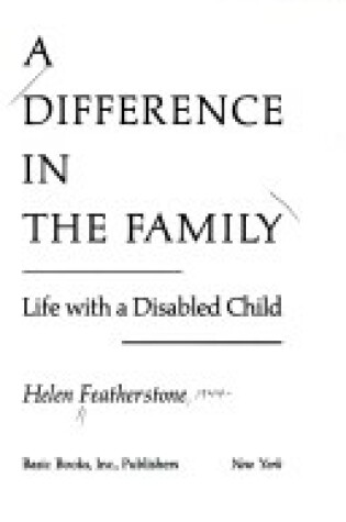 Cover of Difference in the Family