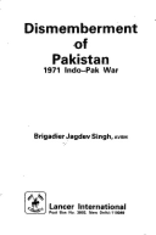 Cover of Dismemberment of Pakistan