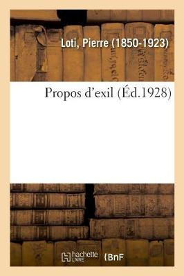 Book cover for Propos d'Exil