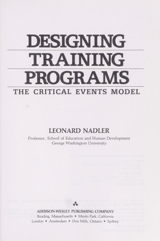 Cover of Designing Training Programmes