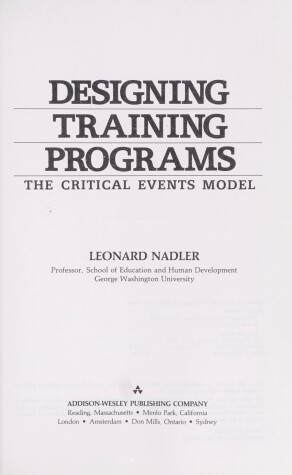 Book cover for Designing Training Programmes