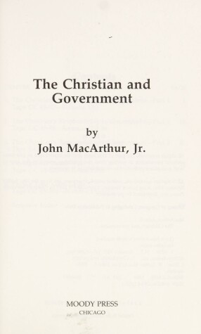 Book cover for The Christian and Government