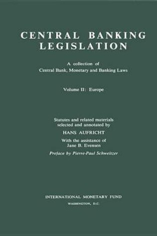 Cover of Central Banking Legislation Volume 2